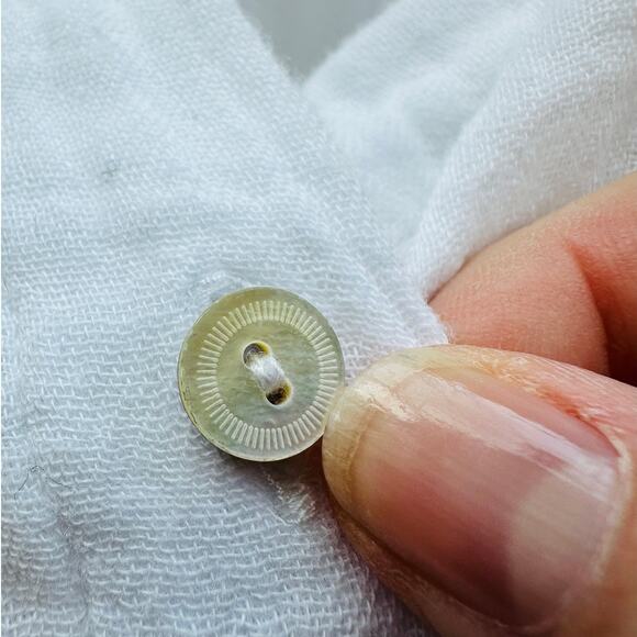 Eileen Fisher 100% Cotton Linen Long Sleeve Button Down Puckered Shirt L - Picture 9 of 13